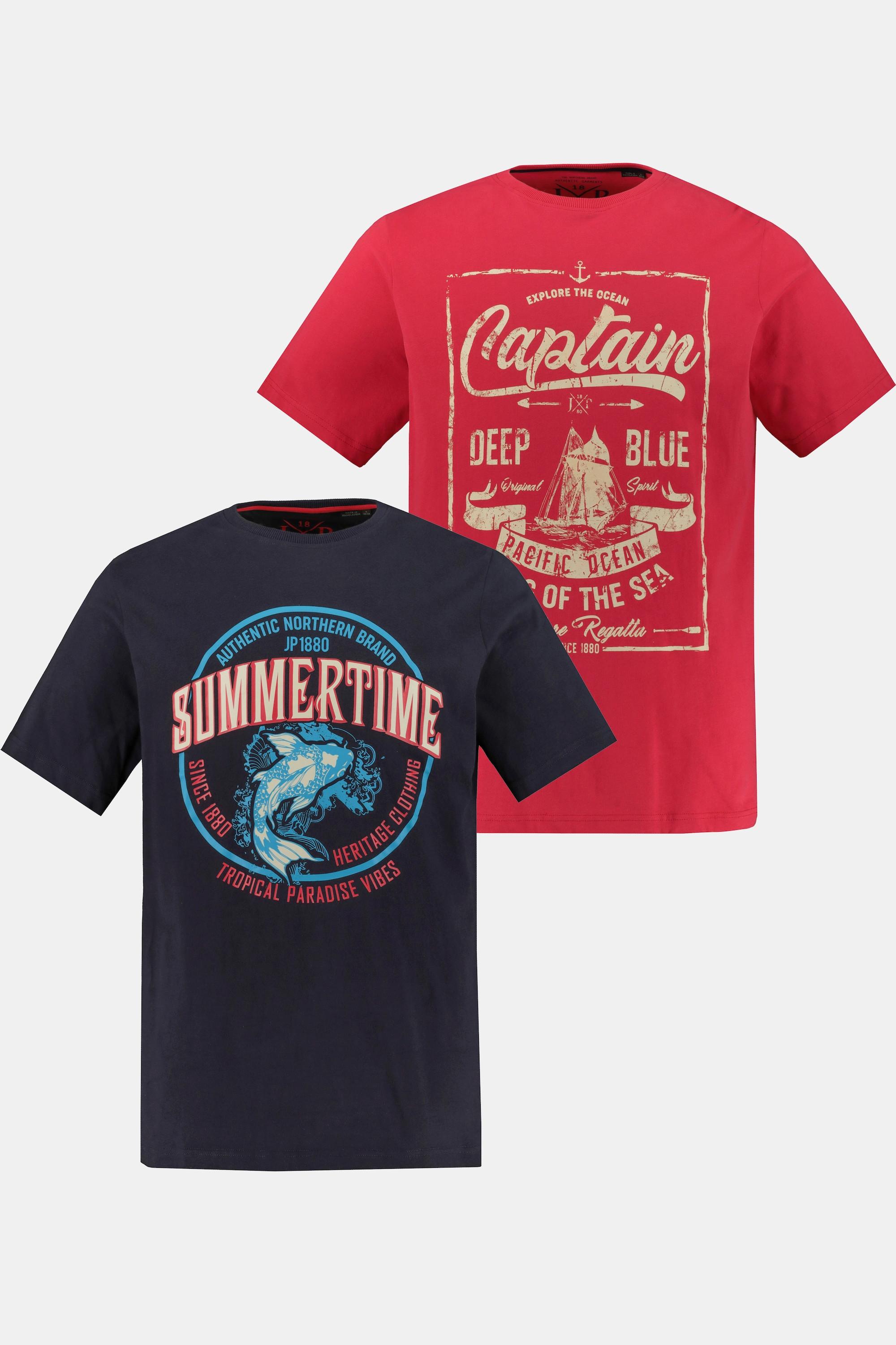 JP1880  T-Shirt, 2er-Pack, Captain, Summertime, Halbarm 