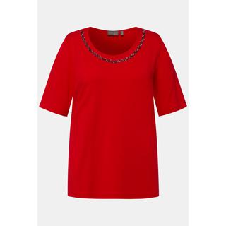 Ulla Popken  T-shirts, perles fantaisie, Classic, col rond, manches courtes 