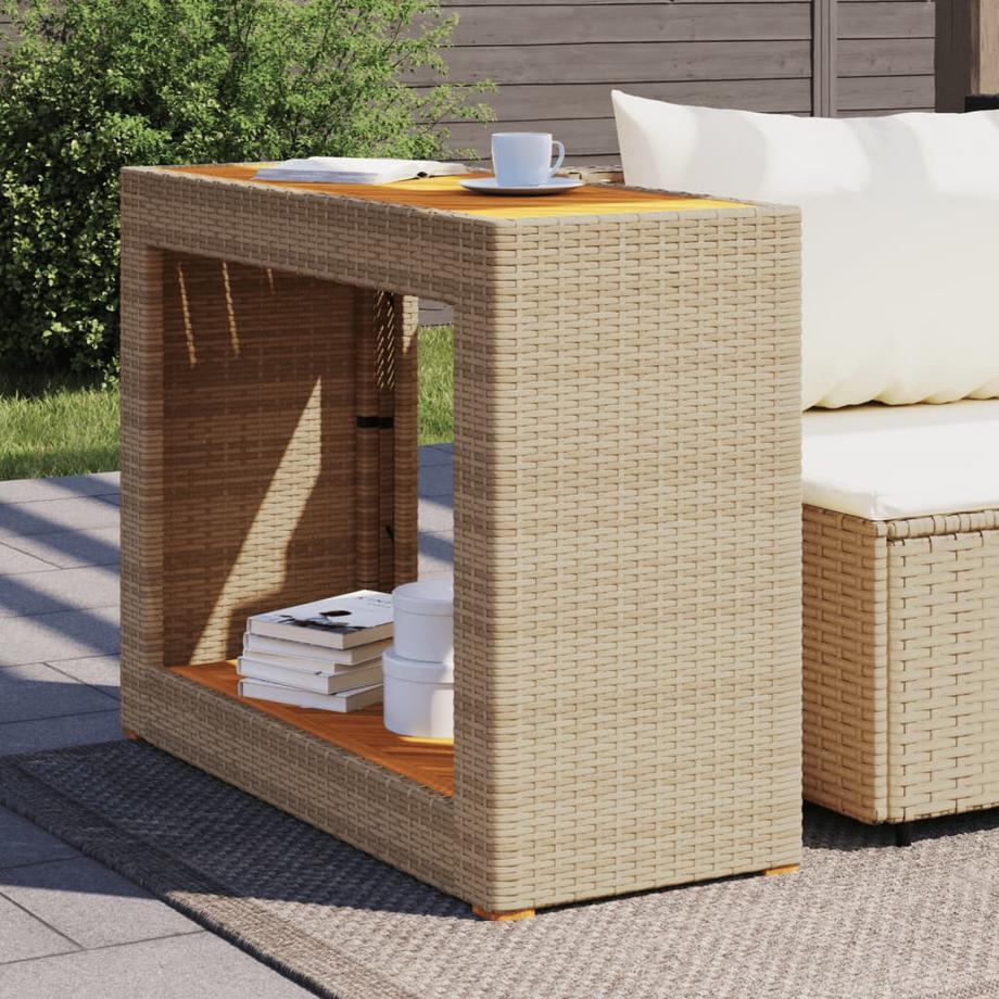 VidaXL Table d'appoint de jardin rotin synthétique  
