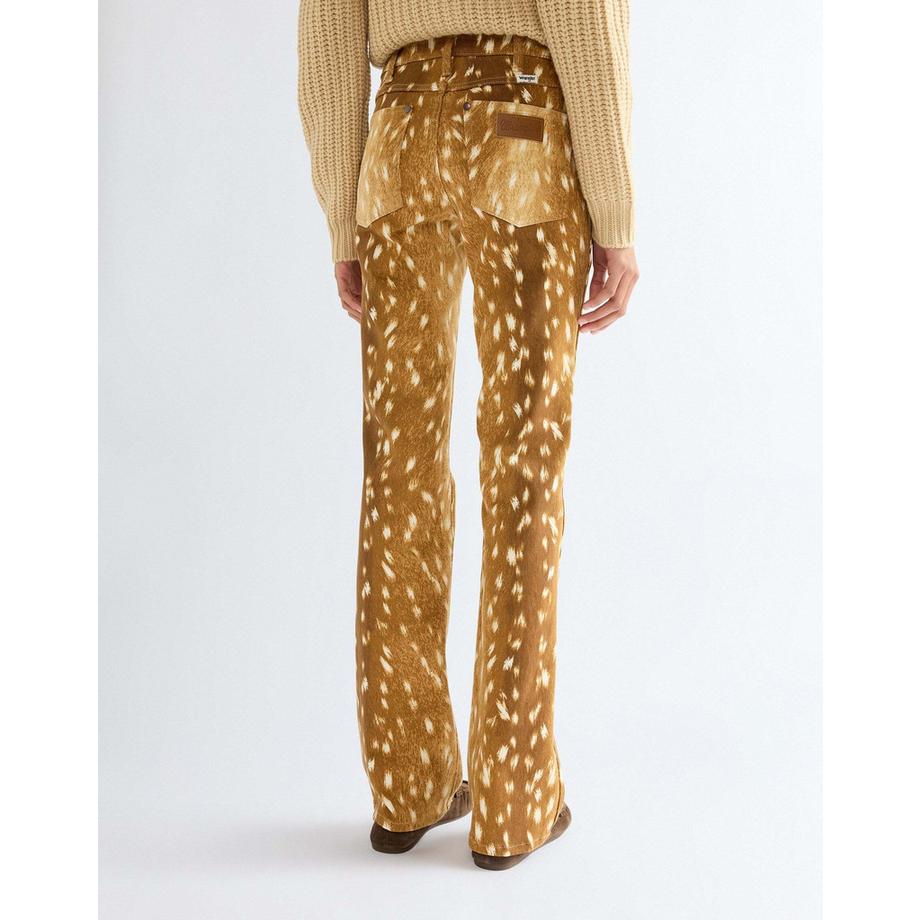 Wrangler Bootcut Hose mit Fawn-Print  