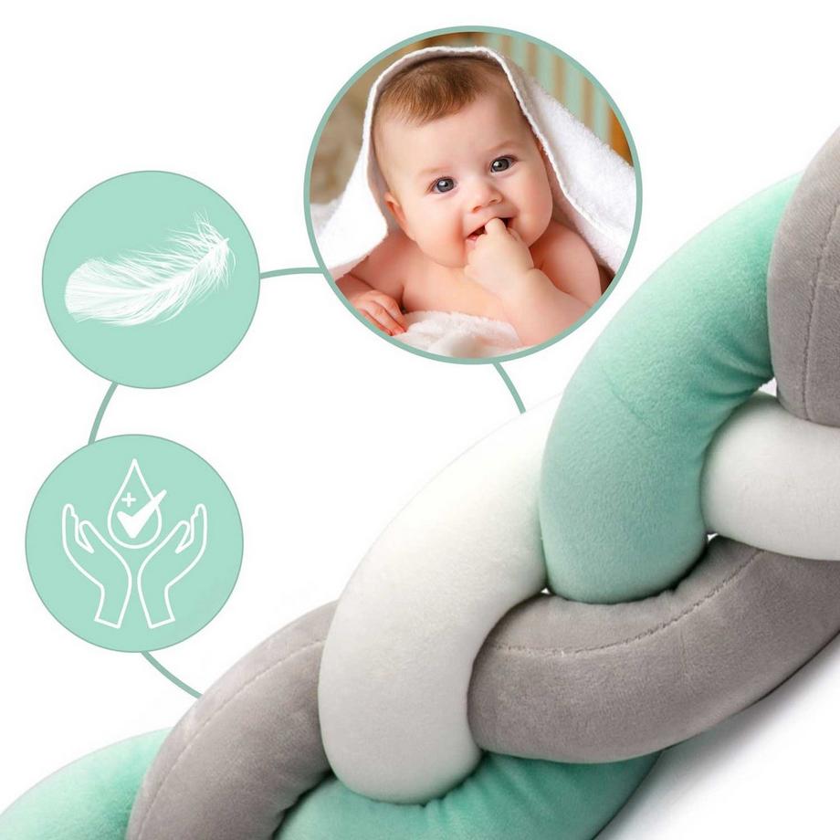 B2X  Kantenschutz für Kinderbett Ricokids 2m - Mintgrau 