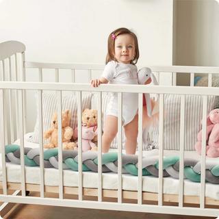 B2X  Protection de bord pour lit bébé Ricokids 2m - gris menthe 