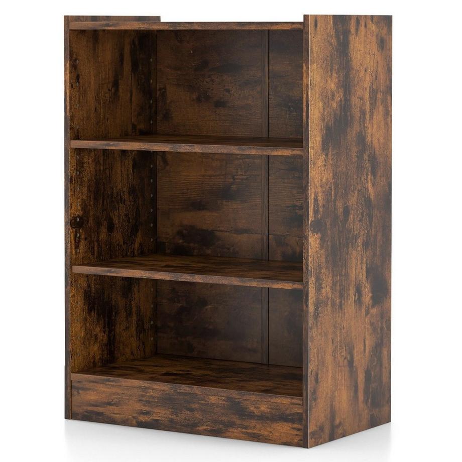 Northix 3-stöckiges Bücherregal offenes Ablageregal moderner Schrank 50 x 30 x 75 cm Braun  