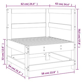 VidaXL Canapé d'angle de jardin pinède imprégnée  