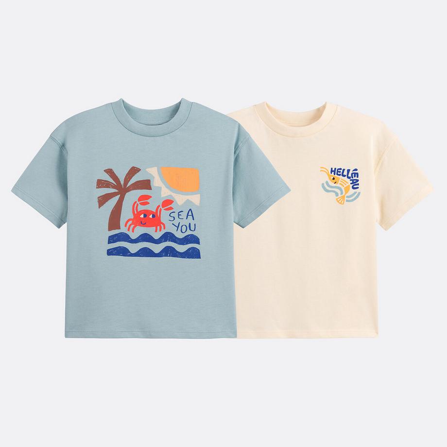 La Redoute Collections  Lot de 2 T-shirts col rond 