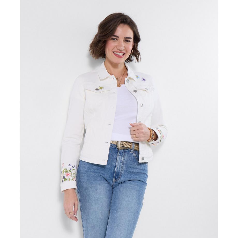 Joe Browns Veste en Denim Style Western Brodé avec Boutons Cloutés  