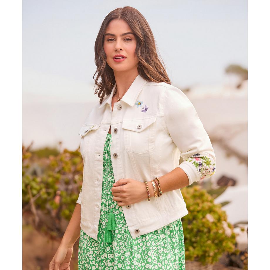 Joe Browns Veste en Denim Style Western Brodé avec Boutons Cloutés  