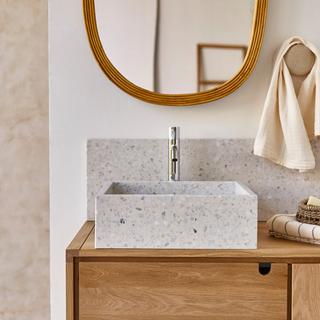 Tikamoon Quadratisches Waschbecken aus Premium-Terrazzo Moon Made  