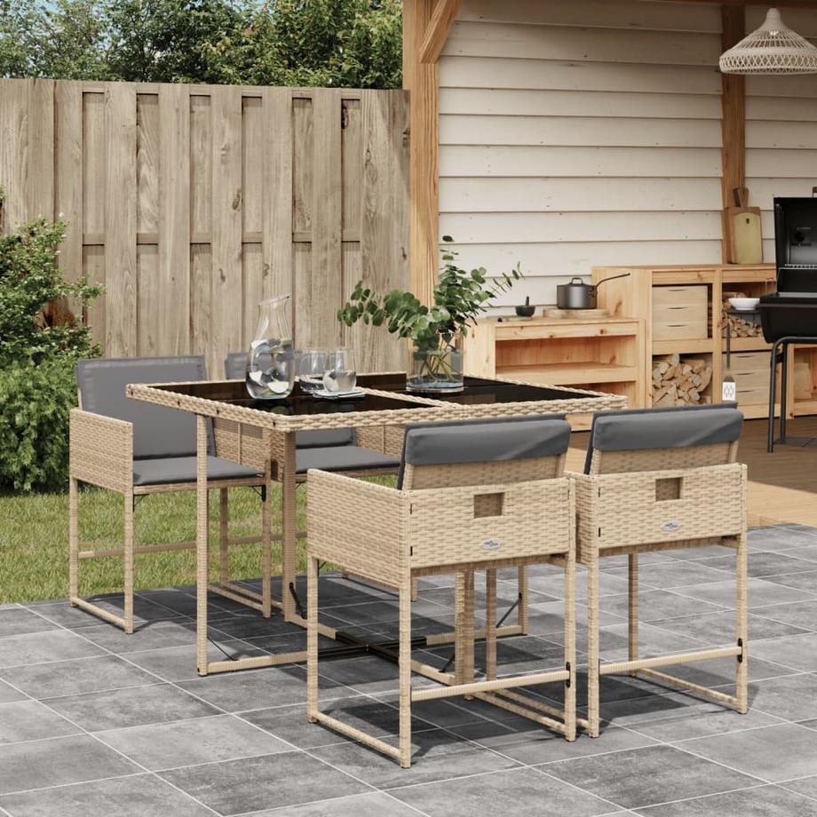 VidaXL Ensemble de salle à manger de jardin rotin synthétique  
