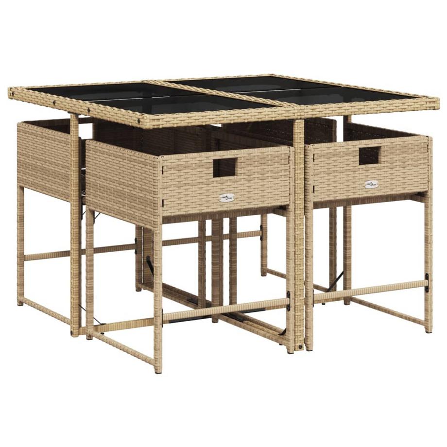 VidaXL Ensemble de salle à manger de jardin rotin synthétique  