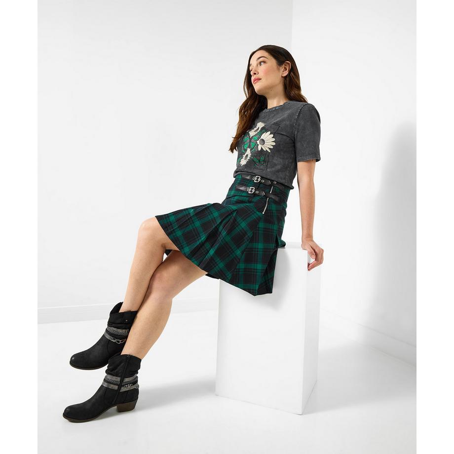 Joe Browns Tartan Karierter Faltenrock mit Schnalle  