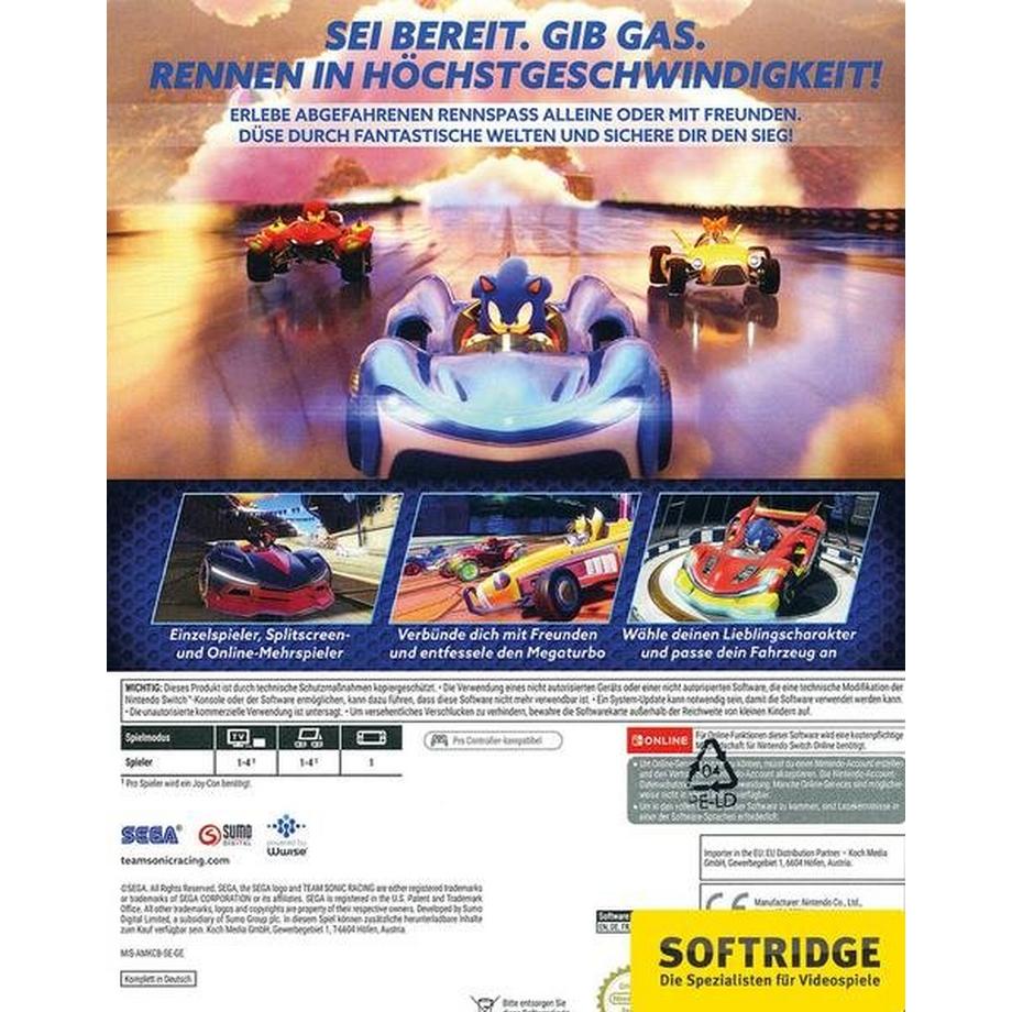 SEGA  SEGA Team Sonic Racing 30th Anniversary Edition Anniversaire Allemand, Anglais Nintendo Switch 