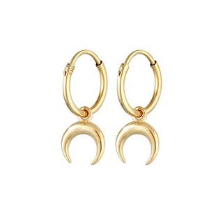 Elli  Boucles d'Oreilles Pendentif Dame Créole Demi-Lune Faucille Astro Look Tendance 