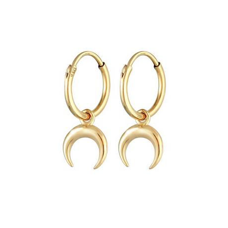 Elli  Boucles d'Oreilles Pendentif Dame Créole Demi-Lune Faucille Astro Look Tendance 