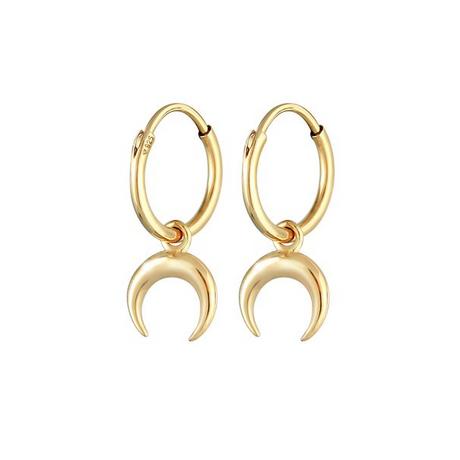 Elli  Ohrringe Creolen Einhänger Mond Astro Sichel 