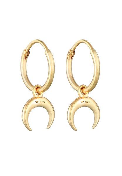 Elli  Boucles d'Oreilles Pendentif Dame Créole Demi-Lune Faucille Astro Look Tendance 