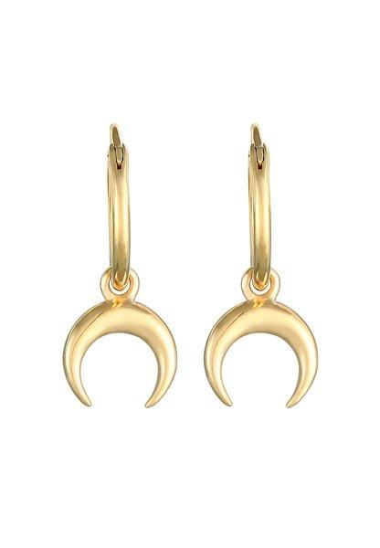 Elli  Boucles d'Oreilles Pendentif Dame Créole Demi-Lune Faucille Astro Look Tendance 