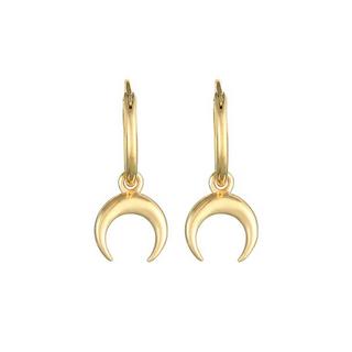 Elli  Boucles d'Oreilles Pendentif Dame Créole Demi-Lune Faucille Astro Look Tendance 