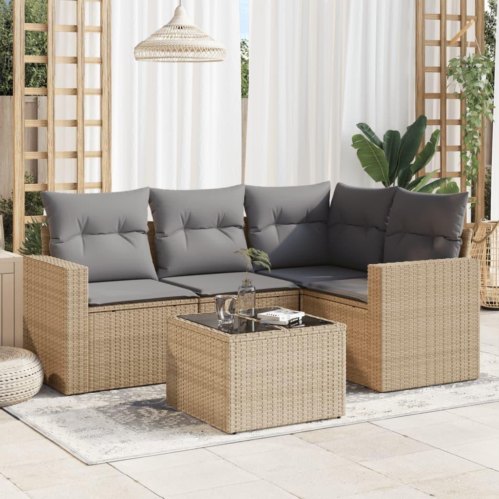 VidaXL set divano da giardino Polirattan  