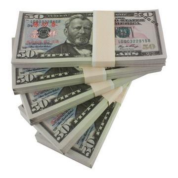 Faux argent - 50 dollars américains (100 billets)