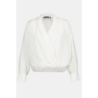 Ulla Popken  Blusa in misto seta con scollo a V e maniche lunghe 