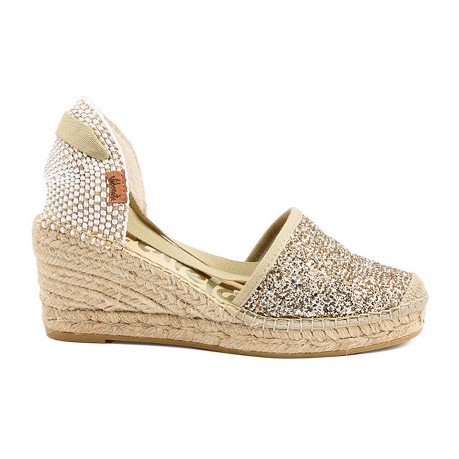 Vidorreta Clavel Glitter Espadrille Keilsandalen  