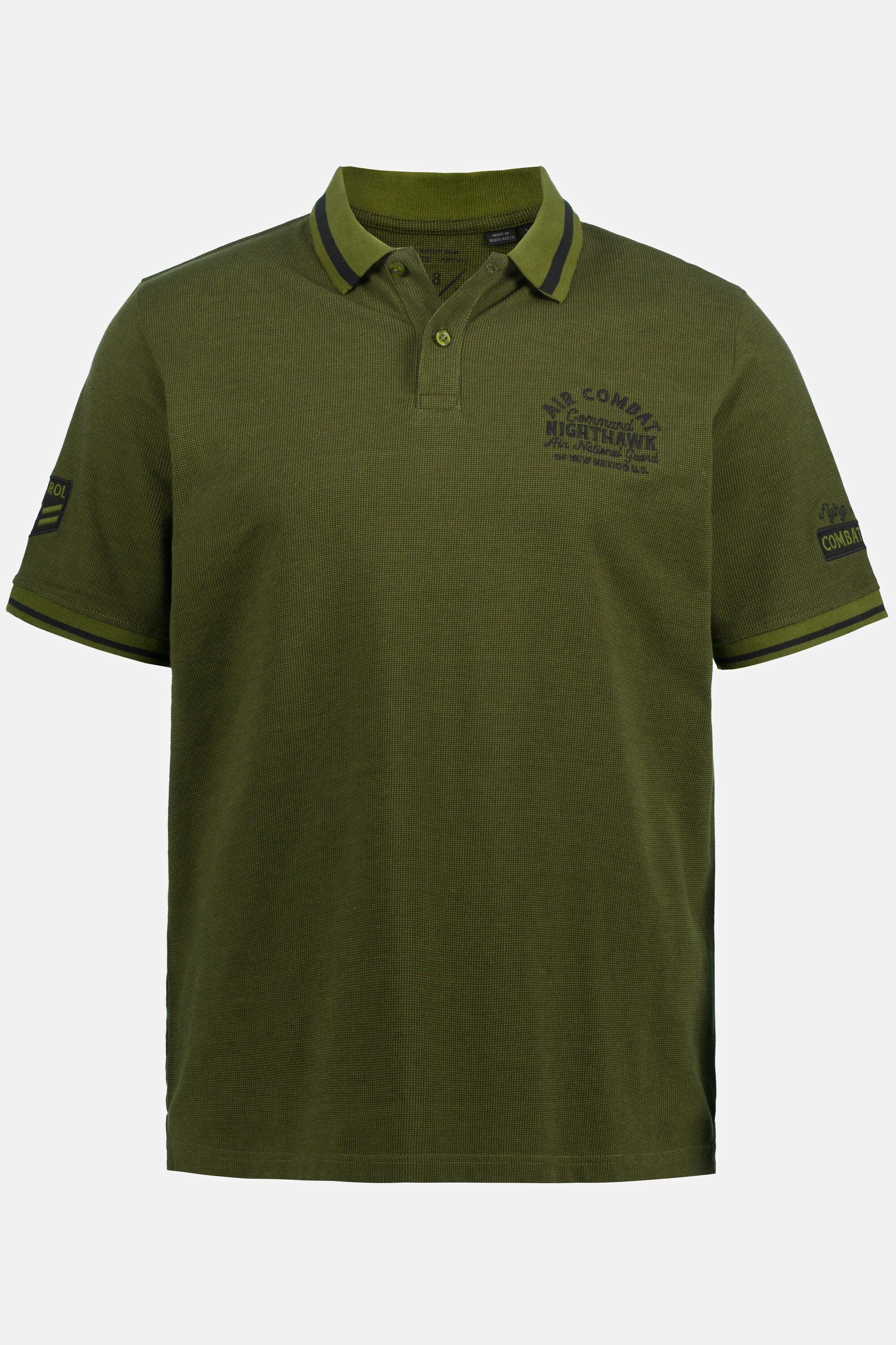 JP1880  Maglia polo in piqué con mezze maniche e applicazioni 