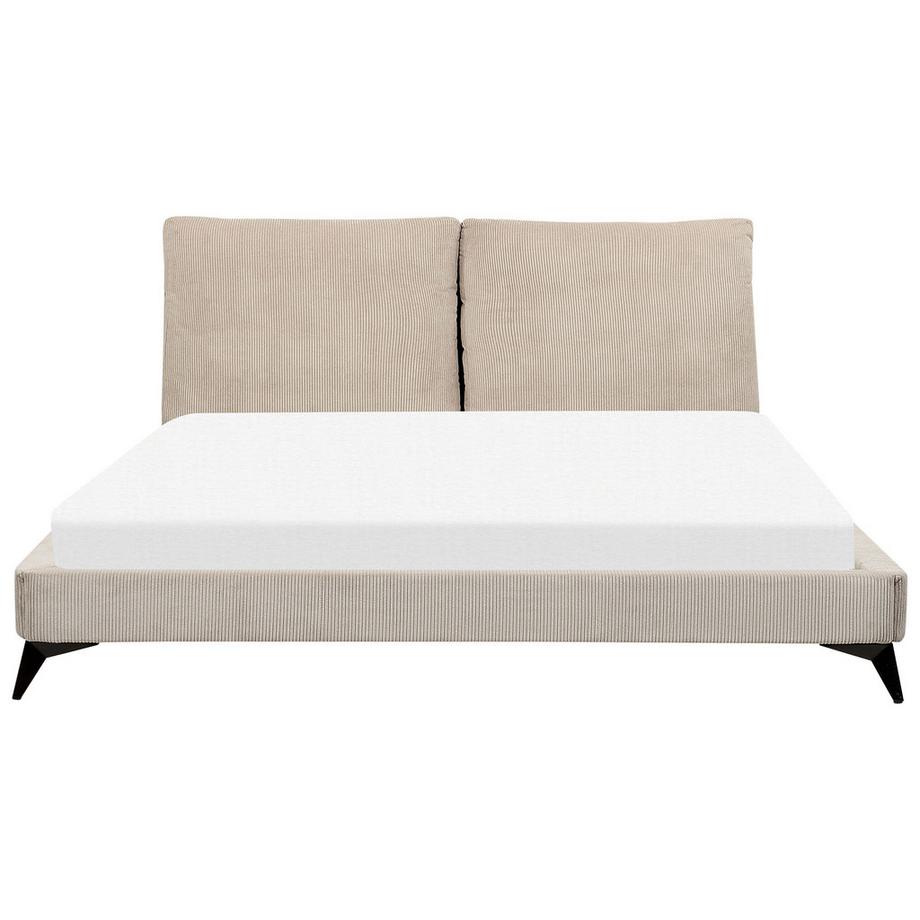 Beliani Letto en Velluto a coste Scandinavo MELLE  
