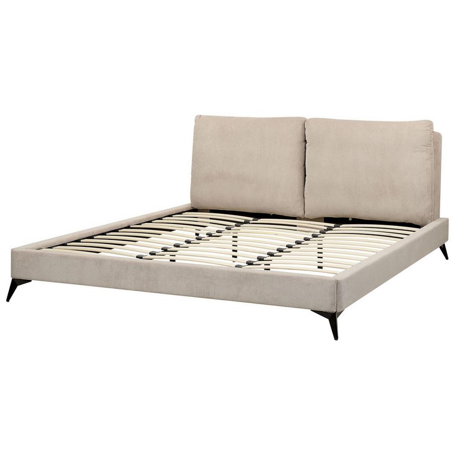 Beliani Letto en Velluto a coste Scandinavo MELLE  