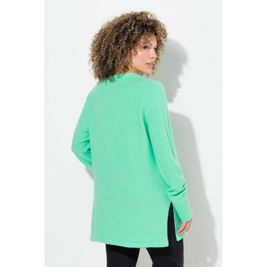 Ulla Popken Pullover Collo Alto Coulisse Tasche Maniche Lunghe  