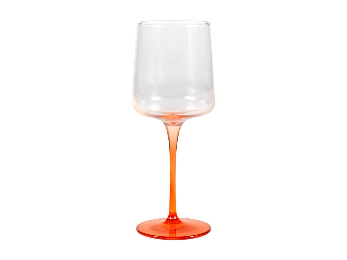 Vente-unique 6er-Set Weingläser mit orangefarbenem Fuß - 27 cl - 9,5 x 13 cm - CORALY  