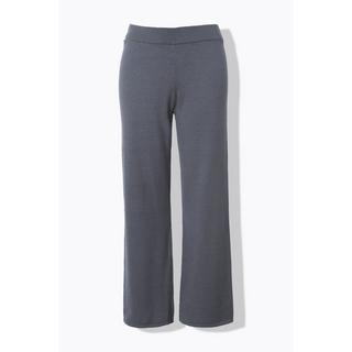 Ulla Popken  Pantalon en maille fine et indéformable, jambe large, taille élastique 