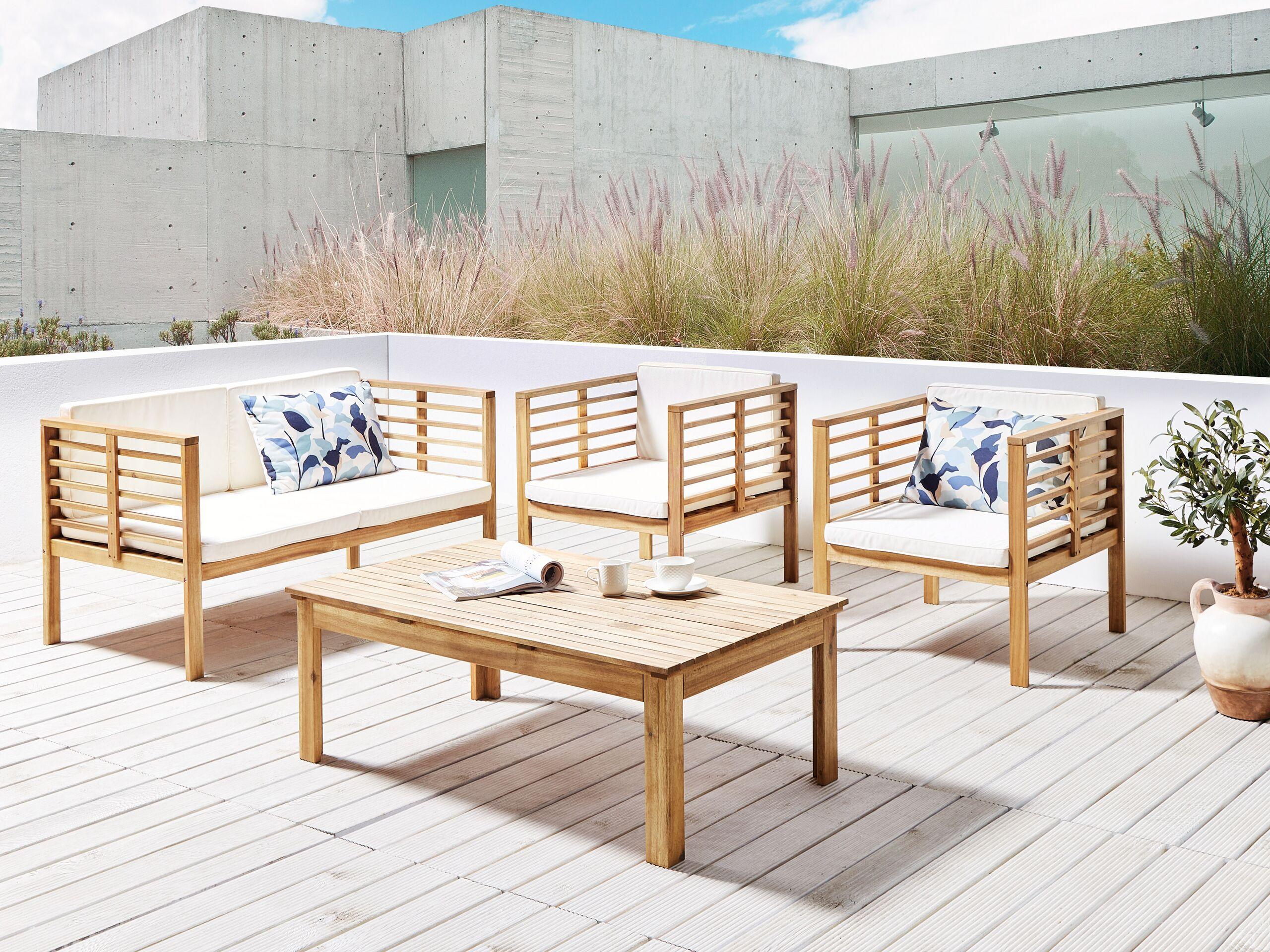 Beliani Lounge Set mit Tisch aus Akazienholz Modern PACIFIC  