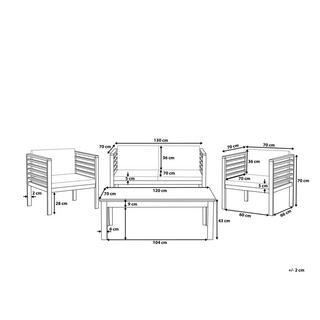 Beliani Lounge Set mit Tisch aus Akazienholz Modern PACIFIC  