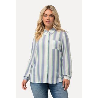 Ulla Popken Camicia a righe con colletto da camicia  