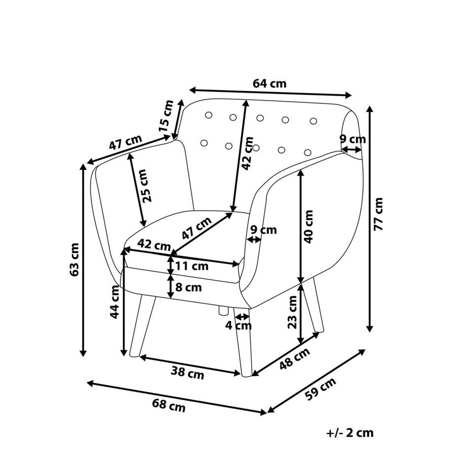 Beliani Sessel aus Stoff Retro MELBY  