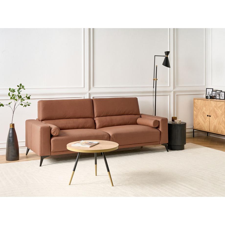 Beliani 3 Sitzer Sofa aus Veganes Ökoleder Industriell ANGE  