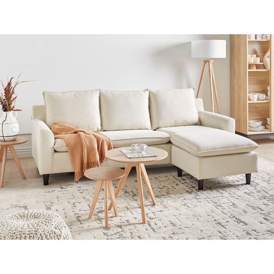 Beliani Canapé d'angle en Tissu Moderne ELVENES  