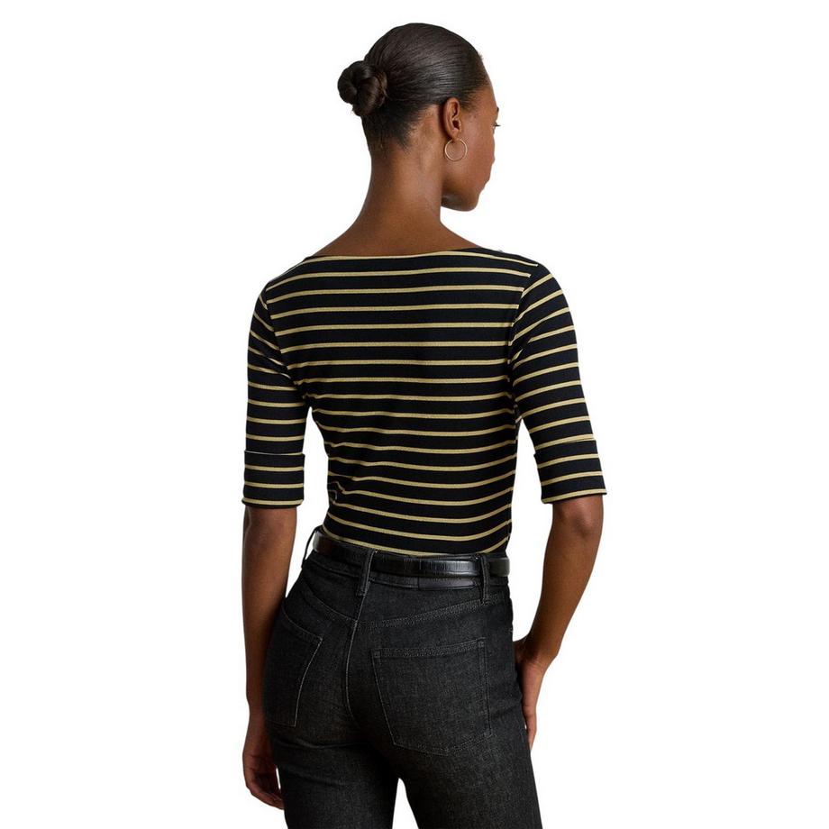 Ralph Lauren T-Shirt Judy à Rayures avec Col Bateau  