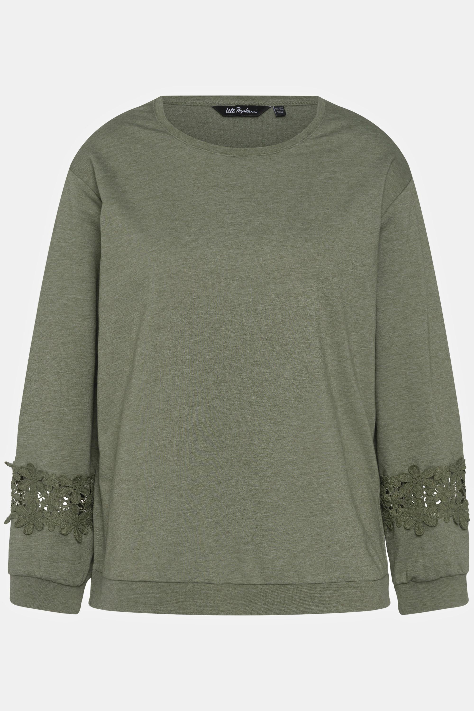 Ulla Popken  Sweatshirt, Spitze, Rundhals, Langarm 