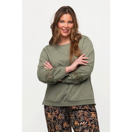 Ulla Popken  Sweatshirt, Spitze, Rundhals, Langarm 