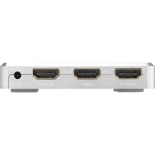 SpeaKa Professional  2 Porte Distributore, splitter HDMI Contenitore in alluminio, Predisposto Ultra HD 3840 x 