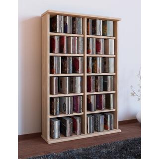 VCM Holz CD DVD Stand Regal | CD Regal mit Platz für 300 CDs oder 130 DVDs oder 72-Videos | Maße: H. 92 x B. 60 x T. 18 cm. | Elegantes DVD Regal | Blu  