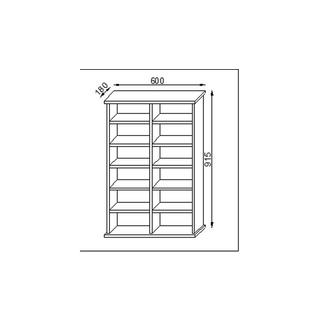 VCM Holz CD DVD Stand Regal | CD Regal mit Platz für 300 CDs oder 130 DVDs oder 72-Videos | Maße: H. 92 x B. 60 x T. 18 cm. | Elegantes DVD Regal | Blu  