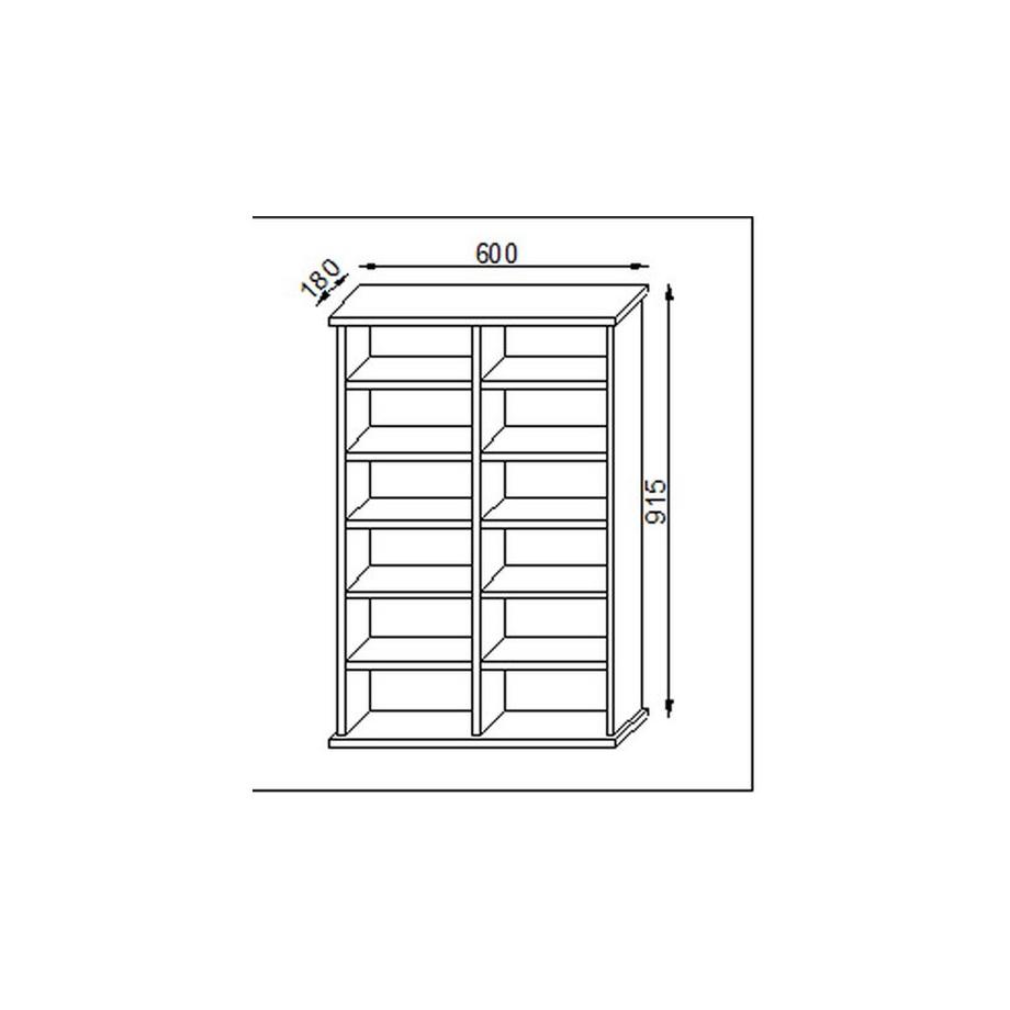 VCM Holz CD DVD Stand Regal | CD Regal mit Platz für 300 CDs oder 130 DVDs oder 72-Videos | Maße: H. 92 x B. 60 x T. 18 cm. | Elegantes DVD Regal | Blu  