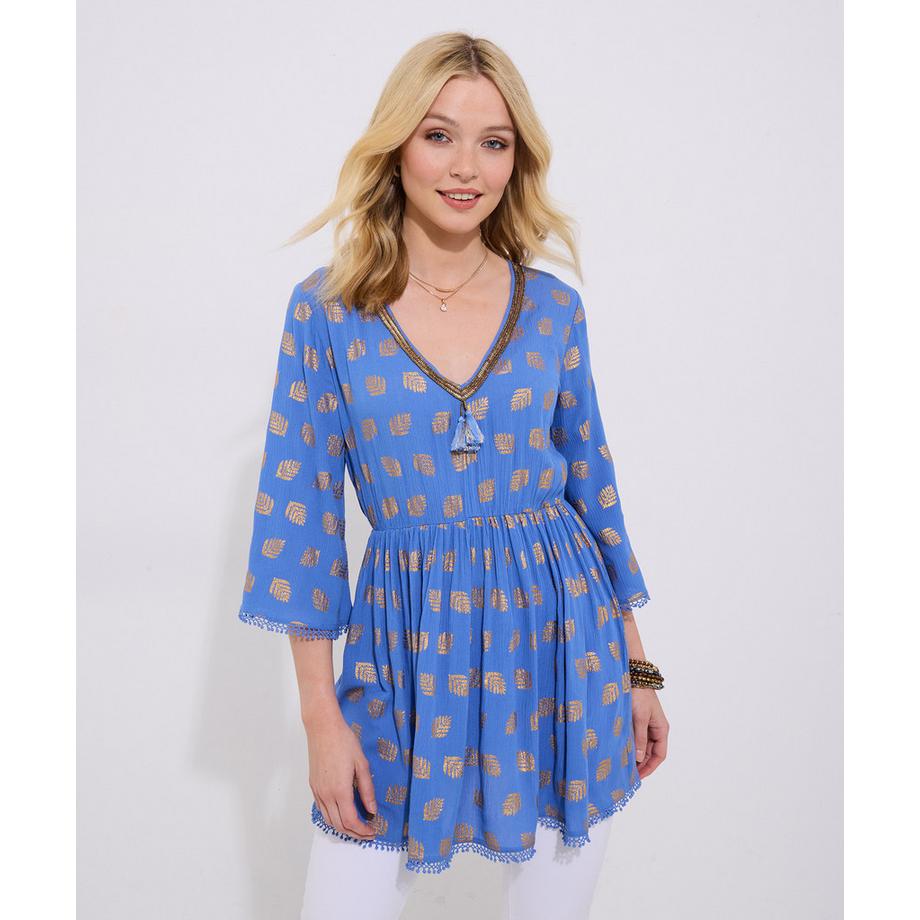 Metallisch bestickte Tunika