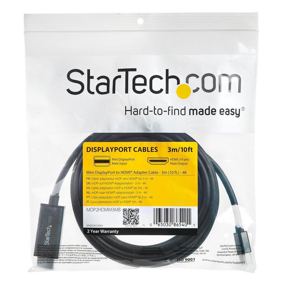STARTECH.COM  StarTech.com Mini DisplayPort auf HDMI Adapterkabel - 3m - 4K 30Hz 