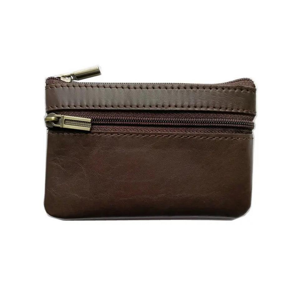 Vintage Crazy Horse Leder Münze Geldbörse Echtes Leder Reißverschluss Münze Brieftasche Retro Key Holder Small Money Bag