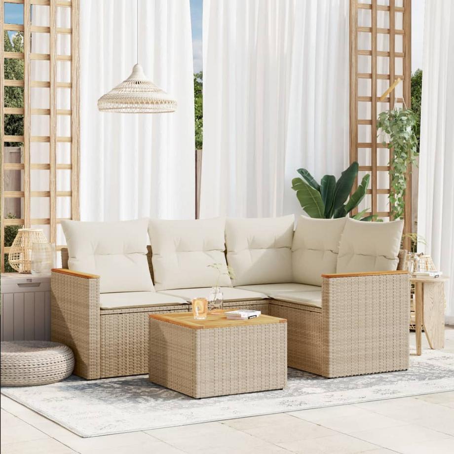 VidaXL set divano da giardino Polirattan  