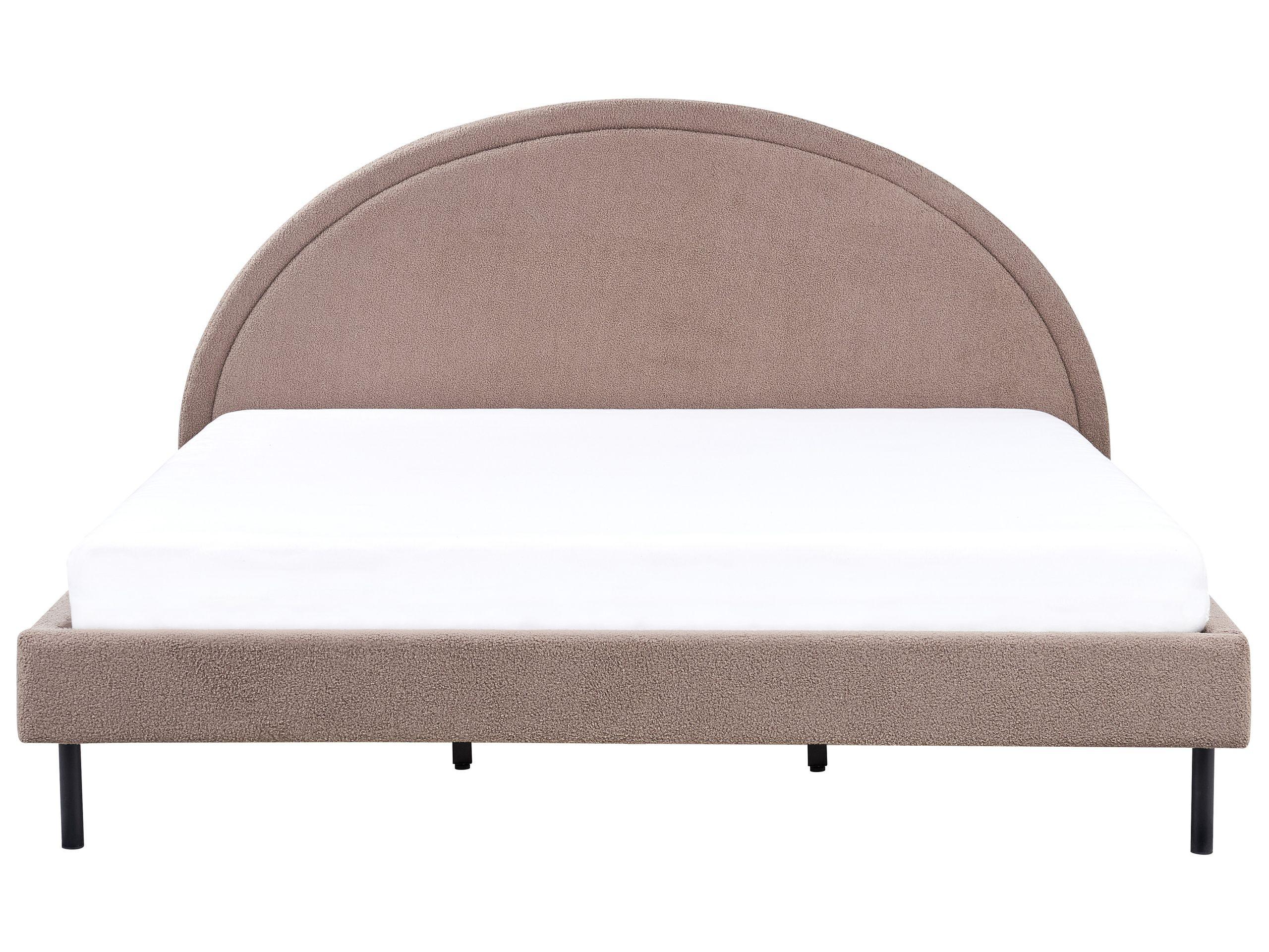 Beliani Lit avec sommier en Bouclé Rétro MARGUT  